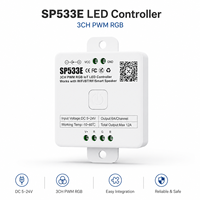 Controlador LED RGB IoT SP533E de 3 Canales PWM, DC 5-24V, con WiFi, Bluetooth, RF y Control por Voz Inteligente