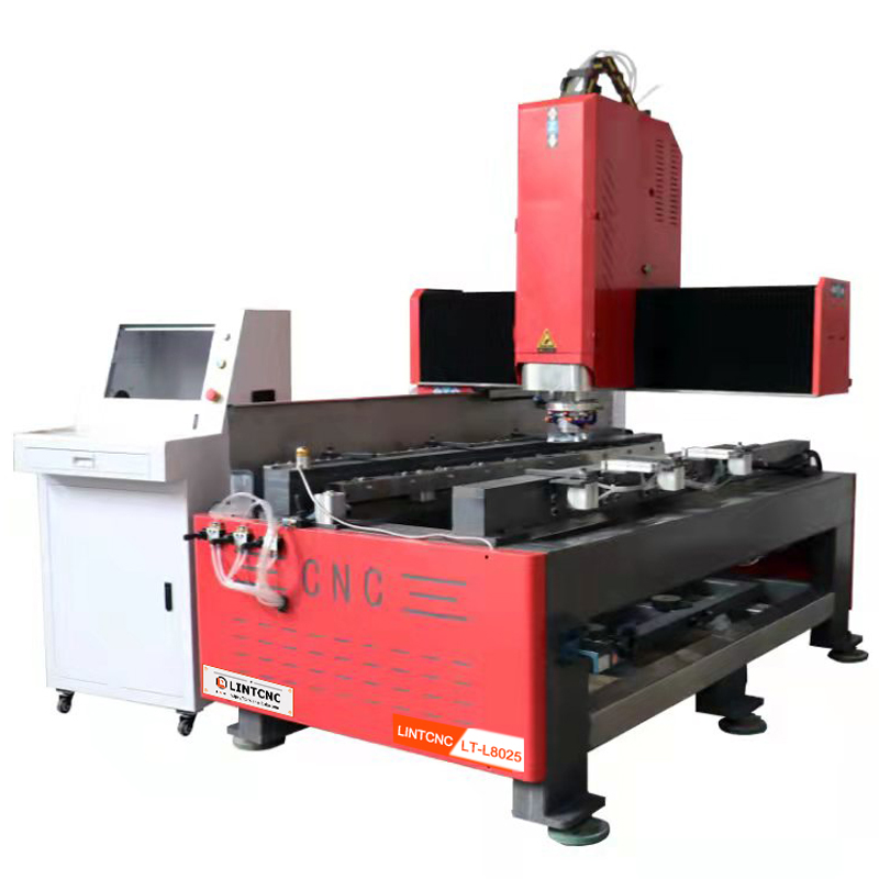 Glass Edging Drilling CNC Machine With 7.5kw Spindle Rock Slab Cutting Router Used For Door Handle Hole Machining Center
