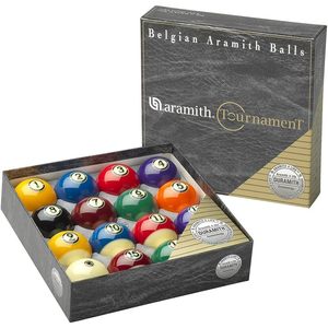 Juego de Bolas de Billar para Torneo, Tamaño Reglamentario de 2 1/4 Pulgadas, Hechas en Bélgica, de Resina de Poliéster Blanca - Product Image 1