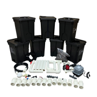 Kit de culture hydroponique RDWC personnalisable à 6 pots en plastique noir, seau hollandais, 7 gallons/27L, fournitures pour serre et jardin intérieur