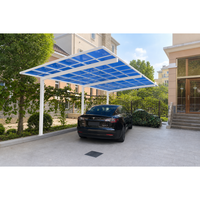 Abri de voiture en aluminium robuste, toit en arche moderne, construction durable pour une longue durée de vie, assemblage rapide, kit à assembler par visage à visage pour voiture et jardin