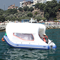 2025 Yacht gonflable de qualité supérieure de loisirs de visites nautiques avec coque en PVC renforcé et canopée pare-soleil Catamaran bateau gonflable