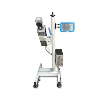 Machine de gravure laser CO2 RF industrielle 30W, codeur de date volant en ligne pour marquage de logos sur plastique HDPE, verre et céramique
