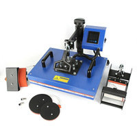 Presse à Chaud Rotative 8-en-1 Direct Usine 33*45cm avec Écran LCD Multifonction pour Sublimation sur T-shirts, Tasses, Casquettes et Assiettes
