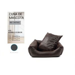 Divano a Nido Quadrato in Camoscio Rosso Arancione di Alta Gamma YM7945 per Animali Domestici - Product Image 2