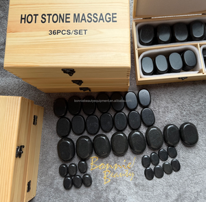36 Piezas de Piedras de Masaje Calientes de Basalto Volcánico Natural, Kit Profesional de Piedras Energéticas Calentadas para SPA, para Relajación Corporal - Product Image 2