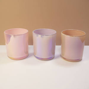 โหลเทียนเปล่าสีรุ้ง12ออนซ์หรูหราก้นกลม12ออนซ์ที่วางกระบอกโลหะพร้อมฝาปิดสำหรับตกแต่งบ้านโลโก้ที่ปรับแต่งได้ - Product Image 6