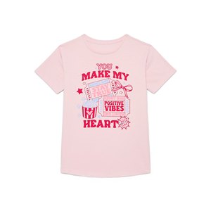 Soft Pink Children's Custom Logo T-Shirt Breathable Quick Dry 100% Cotton Short Sleeve Casual Wear - Product Image 1