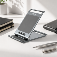 Support de téléphone de bureau réglable en alliage d'aluminium Oryix LX1, pliable, portable, dissipateur de chaleur, antidérapant, pour smartphone et tablette