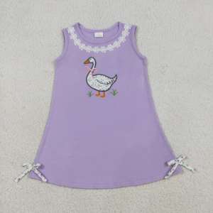 Conjunto de Ropa para Niñas Pequeñas RTS Boutique, Vestido de Verano con Bordado de Ganso y Lazos de Flores, Pantalones Cortos para Bebés, Ropa para Hermanas - Product Image 2