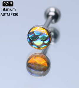 Titan G23 Đồ Trang Sức Cơ Thể Đa-Màu Gradient Xỏ Lưỡi Vòng Với Zircon Xỏ Bông Tai - Product Image 6