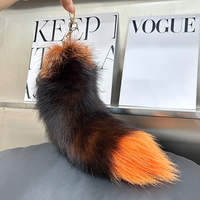 Queue de renard teintée pour femmes, pour chaussures, pendentif de sac en peluche, bottes, décoration de porte-clés personnalisée, argent