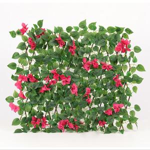 Recinzione Decorativa con Fiori Artificiali, Decorazione da Giardino, Pianta Verde Artificiale con Steccato in Legno - Product Image 4