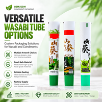Tube d'emballage personnalisé pour condiment wasabi, en PE de qualité alimentaire ou en plastique aluminium, avec bouchon à vis, impression UV, 12,7-35 mm