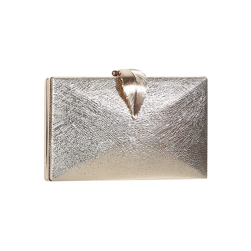 Damen Metal Leaf Lock Gold Party Braut tasche Hochzeit Clutch Geldbörse für Ketten Schulter Frauen Abend tasche