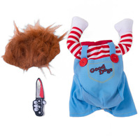 Costume de chien, déguisement d'Halloween pour animaux de compagnie, tenue amusante pour animaux, accessoire photo cosplay, déguisement d'horreur pour chats et petits chiens
