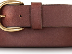 Casual Pin Buckle Brass 3D Design <b>Cow</b> Hide Durable Solid Pattern 3.8cm Width Adjustable Length Belt - Product Image 1