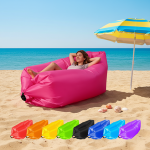 Solid Color Single Recliner Portable Camping Nap Music Concert Festival Outdoor Lazy Inflatable <strong>Air</strong> <strong>Sofa</strong> Couch - Product Image 1