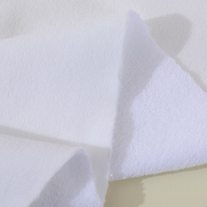 Tissu en molleton d'un côté et en coton éponge de l'autre, blanc, largeur 1,8 m, tissu éponge brossé effet suédé - Product Image 3