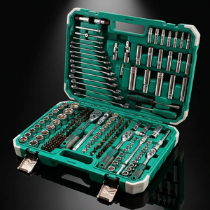 Jeu de clés à douilles en acier CR-V SAE et métriques de 216 pièces, poignée à cliquet industrielle, kit d'outils de réparation automobile pour voiture, moto, bricolage - Product Image 3