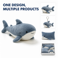 Peluche Requin Personnalisée Directement de l'Usine à Partir de Conception OEM ODM, Poupée en Peluche pour Marques IP Originales