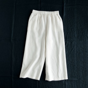 Pantalons pour femmes personnalisés en gros <span class=keywords><strong>Pantalon</strong></span> décontracté en coton chanvre <span class=keywords><strong>noir</strong></span> de petite <span class=keywords><strong>taille</strong></span> haute de <span class=keywords><strong>grande</strong></span> <span class=keywords><strong>taille</strong></span> à jambes larges - Product Image 4