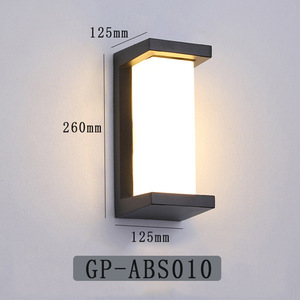 Applique murale LED extérieure ABS010, lampe de jardin moderne étanche 260x125mm - Product Image 1