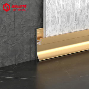 Échantillon <span class=keywords><strong>gratuit</strong></span> de revêtement de sol mural encastré en aluminium Plinthe décorative Barre à led Plinthe lumineuse Profil de ligne - Product Image 1