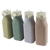 Bouteille d'eau en silicone, bouteille de voyage réutilisable, bouteille à boire portable, bouteille d'eau avec couvercle rabattable, bouteille en silicone sans BPA