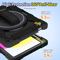 Pour iPad 10e génération 10.9 2022/ 11 A16 2025 Housse de tablette robuste antichoc en silicone 3 en 1 avec emplacement pour stylet