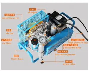 300bar yüksek basınçlı hava kompresörü tüplü dalış ve solunum hava