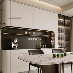 Ensemble complet de meubles de salon de style italien 2026 en bois massif, écologique, avec armoire à vin à hauteur réglable et éclairage de style français - Product Image 4