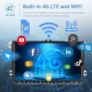 Nouveauté : Système de navigation automobile Android 64 Go avec écran QLED de 9 pouces, lecteur stéréo DSP numérique intégré pour <span class=keywords><strong>VW</strong></span>/Skoda/Seat - Product Image 2