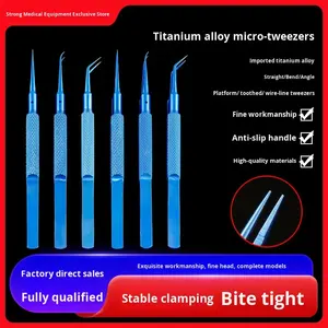 คีมผ่าตัดเย็บแผลแบบด้ามกลมทำจากไทเทเนียมอัลลอยด์ สำหรับศัลยกรรมติดตาสองชั้น หัวตรง/โค้ง - Product Image 3