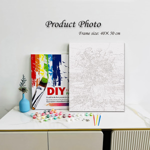 <b>Paint</b> By Numbers Canvas Art Kit Flower Still Life Scene Digital Printing Rectangle DIY Painting <b>Set</b> - Product Image 2
