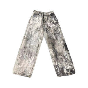 Jeans de Mezclilla de Pierna Ancha para Hombre, Cintura Media, Corte Holgado, Estilo Casual de Primavera, Tejido de Algodón - Product Image 1