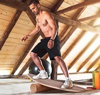 Planche d'équilibre en bois XLAN avec rouleau, entraîneur de surf d'intérieur, équipement de fitness à domicile pour l'entraînement athlétique de ski, hockey, baseball, SUP