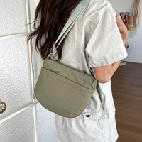 Sac messager pour femmes, mode coréenne, sac en nylon de grande capacité, sac à bandoulière décontracté Joker, sac portable pour téléphone portable