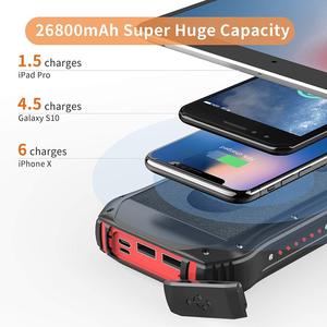 Chargeur portable sans fil solaire étanche à charge rapide, batterie externe <span class=keywords><strong>26800mAh</strong></span>, entrée Micro USB, haute capacité - Product Image 2