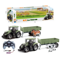 Tracteur agricole RC avec remorque et animaux de ferme, véhicule agricole télécommandé 2.4G, ensemble de jeu