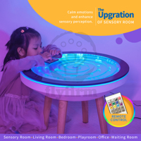 Table à bulles rondes et fluides avec lumières LED - Bulles dynamiques changeant de couleur, ajustables à volonté pour les bars et les salles sensorielles