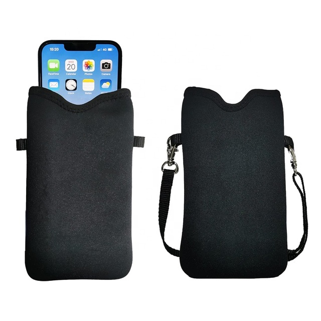High Quality Waterproof Men Women Crossbody Mobile Phone Sleeve Bag Neoprene Phone Pouch with Neck Strap