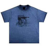 T-shirt Homme Vintage en Coton Supima Personnalisé OEM pour Usine de Confection, Impression DTG, Coupe Boxy, Teinture Tie-Dye, Grammage Lourd