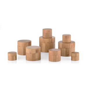 Crèmeflesjes met bamboe deksel, transparante plastic cosmetica verpakkingen, snoepjespotjes, bamboe deksel, matte frosted pot, natuurlijke houten schroefdop - Product Image 5