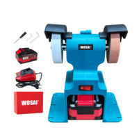Amoladora de Banco Inalámbrica WOSAI, 20V, Iones de Litio, Recargable, Eléctrica, 200W, Velocidad Variable, Herramienta de Pulido, Disco de 700MM, Gestión de Polvo
