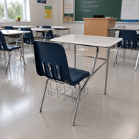 Table et chaise d'étudiant réglables Tabetop, mobilier scolaire moderne en plastique, pieds chromés 1,5 mm, 200 kg, pour salle de classe, hôtel, chambre