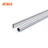 Barres de support carrées en acier inoxydable pour porte coulissante de douche en verre, tube de 2 m de long, tuyau de 30*10 mm