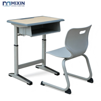 Ensemble de bureau et chaise d'école personnalisable pour salle de classe, ergonomique, durable, avec structure en acier, mobilier scolaire pour étudiants