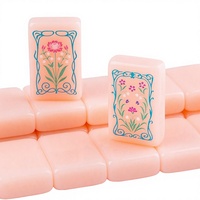 Set Mahjong Akrilik Pink 160 Buah yang Dapat Disesuaikan, Ukiran Lapis Tunggal Mewah untuk Anak-Anak, Ramah Lingkungan, Dapat Dilipat