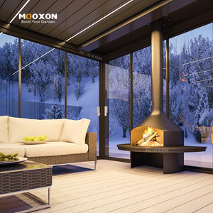 Mooxon nhôm pergola mùa đông thiết kế cơ giới louver mái snowproof với đèn LED tích hợp - Product Image 6
